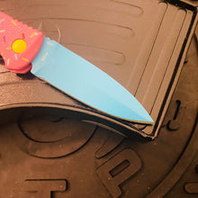 Load image into Gallery viewer, Boker MINI Dessert Warrior Kalashnikov Dagger Automatic Knife 2.5&quot; Blue Donut

