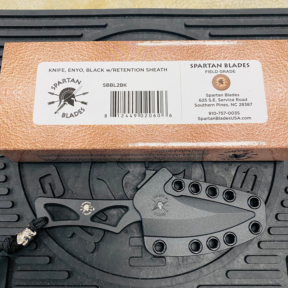 Spartan Blades Enyo Inside Waist Band/Neck Knife 2 11/16" PVD - Tungsten DLC Knife SBBL2BK