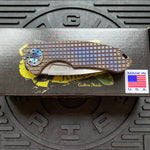 Curtiss Custom F3 Medium 3" Slicer NON-Flipper, Fragmill Titanium Torched Handles, Stonewash Magnacut Torched Hardware Folding Knife