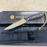 Spartan Blades Moros Flat Dark Earth Combat Utility 5.25" Fixed Knife with Black Molle Sheath SB53DEBKNLBK