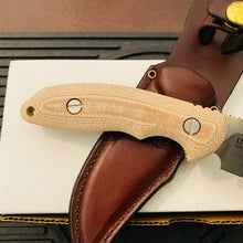 Load image into Gallery viewer, Rick Hinderer Emmett Bowie 3.83&quot; Stonewash Natural Micarta CPM 20CV Fixed Blade Knife
