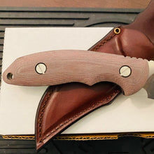 Load image into Gallery viewer, Rick Hinderer Emmett Bowie 3.83&quot; Stonewash Burgundy Micarta CPM 20CV Fixed Blade Knife
