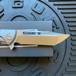 Sharp By Design Mini Evo Flipper 3.25" Satin HARPOON CARBON FIBER Inlay Knife