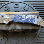 Spartan Blades SF5VIKING SHF Viking Longboat Harsey Folding Knife 3.95" S45VN Stonewashed Plain Blade, Titanium Handles