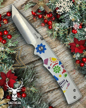Load image into Gallery viewer, Chaves Liberation 229 Sugar Skulls Dia De Los Muertas Green Clip Tanto Stonewash Ti Belt Finish 3.69&quot; Folding Knife
