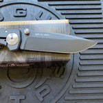 Spartan Blades SF5BK SHF Harsey Folding Knife 3.95" S45VN Black DLC Plain Blade, Black Titanium Handles