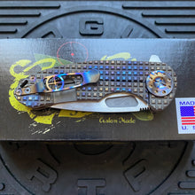 Load image into Gallery viewer, Curtiss Custom F3 Medium 3.25&quot; Spanto Flipper, Frag-Mill Titanium Torched Handles, 2 Tone Magnacut, Torched Hardware Folding Knife
