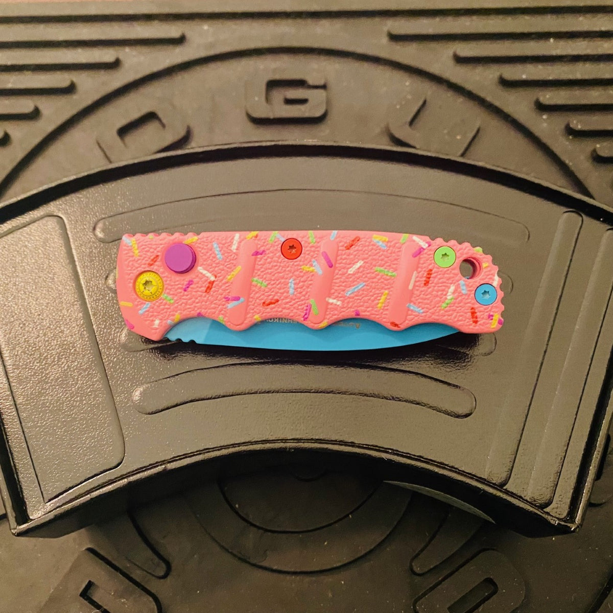 Boker MINI Dessert Warrior Kalashnikov Dagger Automatic Knife 2.5" Blue Donut