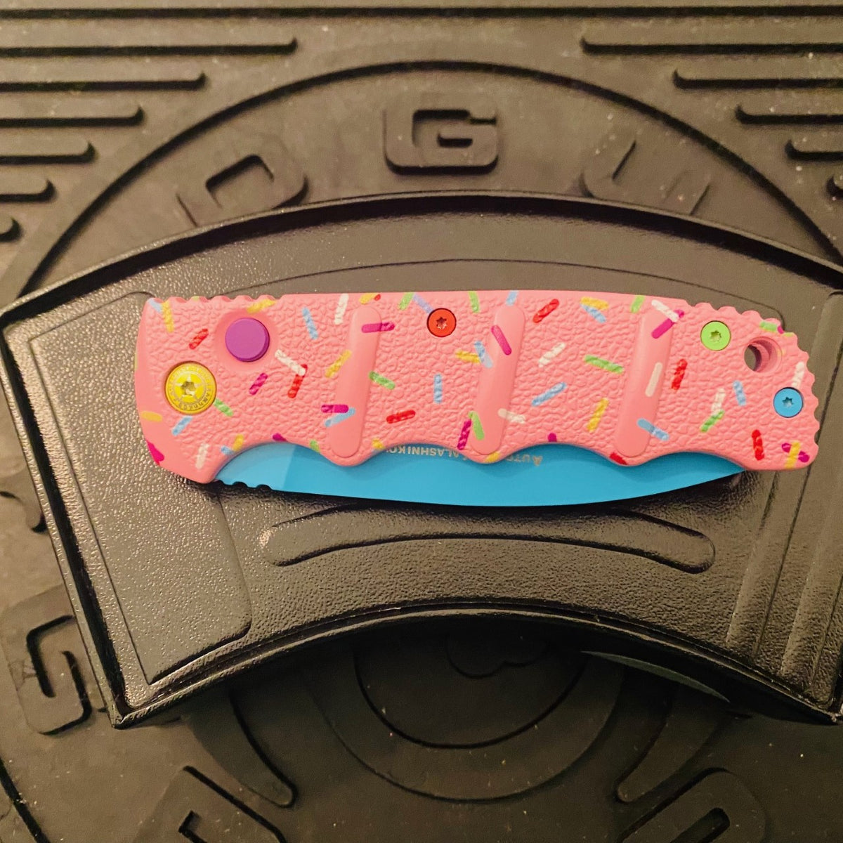 Boker Dessert Warrior Kalashnikov Dagger Automatic Knife 3.25" Blue Donut