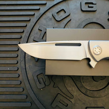 Load image into Gallery viewer, Sharp By Design Mini Evo Flipper 3.25&quot; Satin Drop Point NEBULA FAT CARBON Inlay Knife

