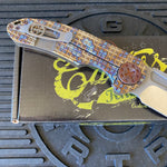 Curtiss Custom F3 Large 3.75" Slicer, Non-Flipper, Titanium Frag Mill Handles, Root Beer Hardware, Magnacut Knife