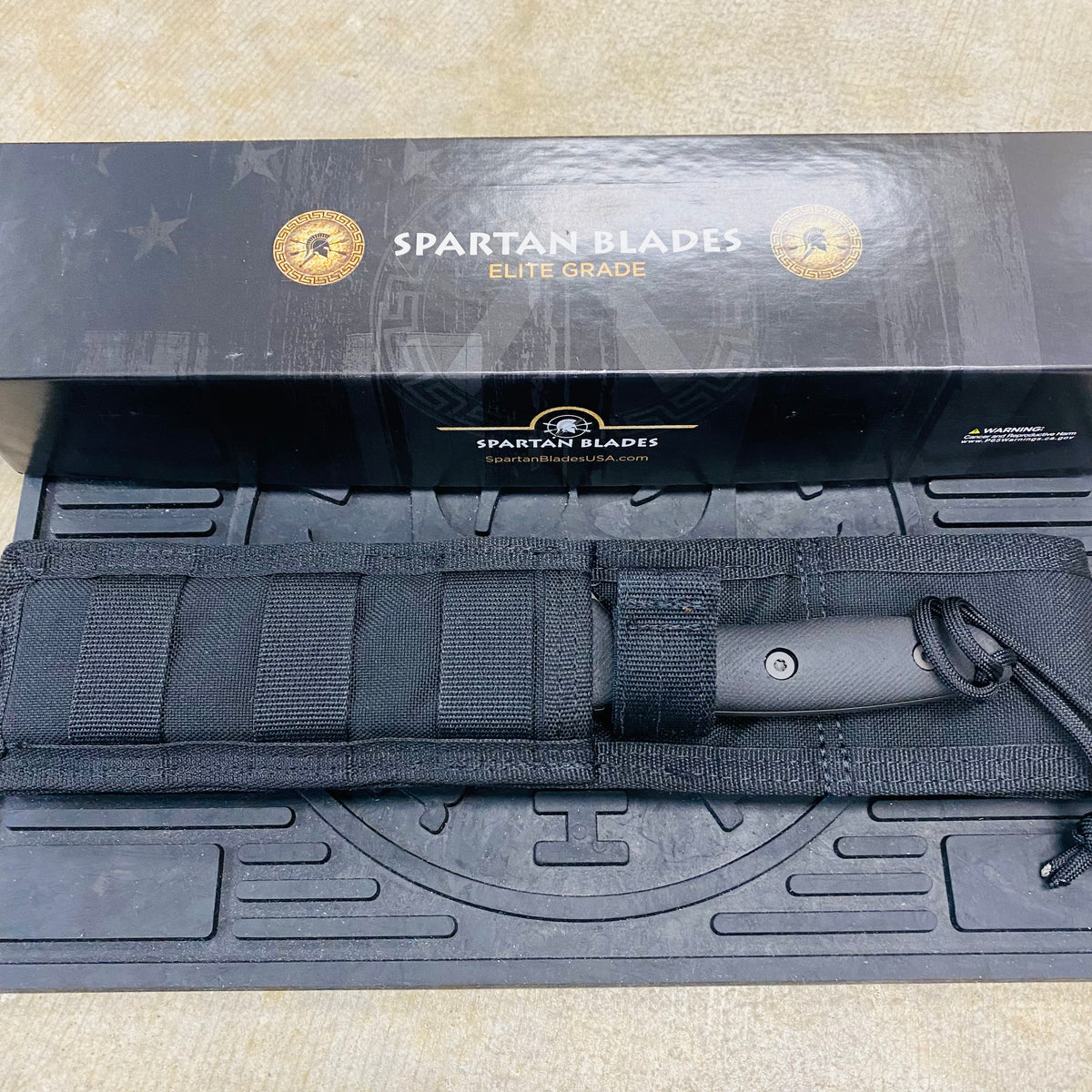 Spartan Blades Moros Black Combat Utility 5.25" Fixed Knife with Black MOLLE Sheath SB53BKBKNLBK