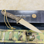 Spartan Blades Moros Flat Dark Earth Combat Utility 5.25" Fixed Knife with Multicam Molle Sheath SB53DEGRNLMC