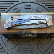 Load image into Gallery viewer, Spartan Blades SF5 VIKING Damascus SHF Viking Longboat Harsey Folding Knife 3.95&quot; Damascus Blade, Titanium Handles
