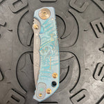 Spartan Blades Harsey Folder - Plague Doctor GREEN Special Edition Chad Nichols Damascus Blade