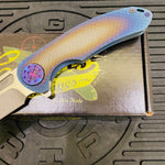 Curtiss Custom F3 Large 3.75" Spanto, Flipper, Titanium Ombre SPM-Mill Handles, Purple Hardware, Magnacut Knife