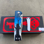 Chaves Sangre 229 Wharncliffe HAUNTED HOUSE HALLOWEEN THEME Stonewash Ti Belt Finish 3.7" Folding Knife