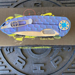 Curtiss Custom F3 Large 3.75" Slicer, Non-Flipper, Titanium Blue PM-Mill Handles, Blue Polished Hardware, Magnacut Knife