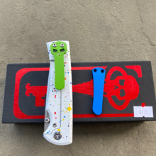Load image into Gallery viewer, Chaves Liberation 229 Sugar Skulls Dia De Los Muertas Green Clip Tanto Stonewash Ti Belt Finish 3.69&quot; Folding Knife
