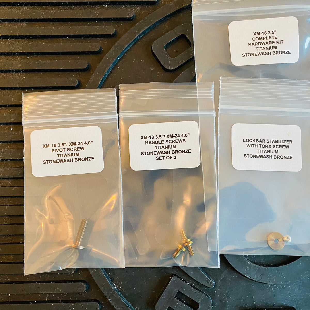 Rick Hinderer XM-18 3.5" Complete Hardware Kit Titanium Stonewash Bronze