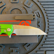 Load image into Gallery viewer, Chaves Street Sangre 3.4&quot; Wharncliffe ZOMBIE APOCALYPSE Theme Stone Washed Titanium Handles Belt Finished M390 Flipper Knife Warranty Voided
