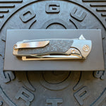 Sharp By Design Mini Evo Flipper 3.25" Satin HARPOON CARBON FIBER Inlay Knife