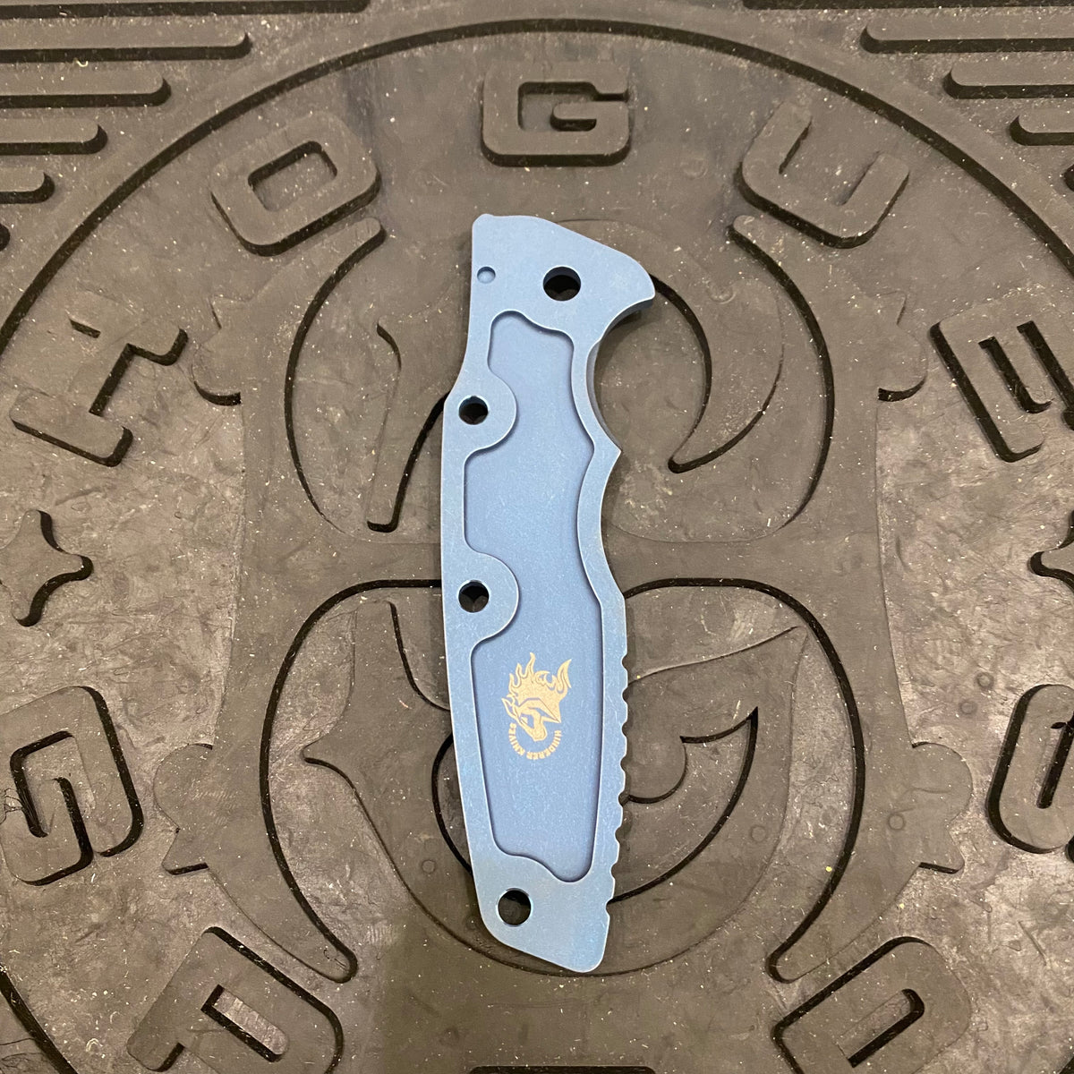 Rick Hinderer Eklipse Scale 3.5" Titanium Textured Battle Blue