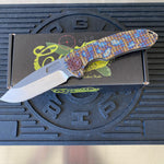 Curtiss Custom F3 Large 3.75" Slicer, Non-Flipper, Titanium Frag Mill Handles, Root Beer Hardware, Magnacut Knife