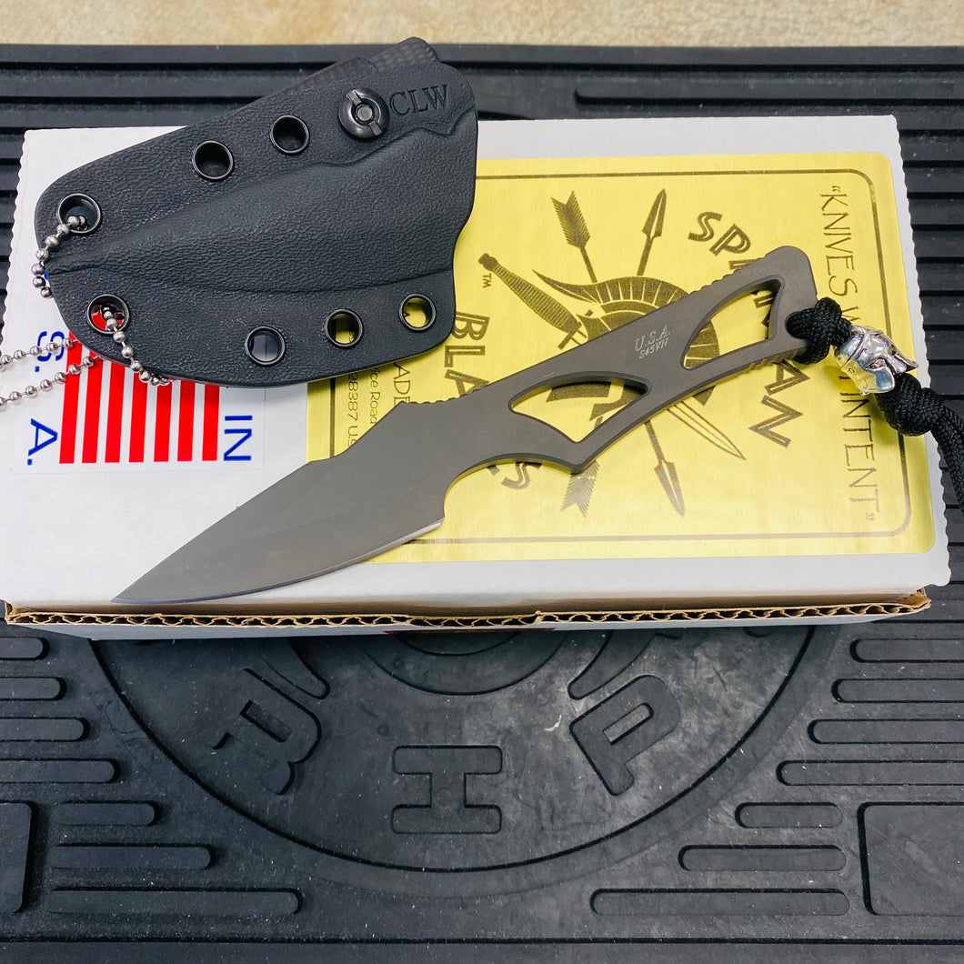 Spartan Blades SB2BK Enyo Neck Knife, Black, 2-11/16