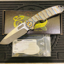 Load image into Gallery viewer, Curtiss Custom F3 Large 3.75&quot; Spanto, Non-Flipper SLIM, Titanium Torched Handles, Torched Hardware, Magnacut Knife
