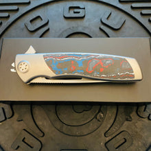 Load image into Gallery viewer, Sharp By Design Mini Evo Flipper 3.25&quot; Satin Drop Point NEBULA FAT CARBON Inlay Knife
