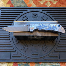 Load image into Gallery viewer, Spartan Blades SF5 VIKING Damascus SHF Viking Longboat Harsey Folding Knife 3.95&quot; Damascus Blade, Titanium Handles
