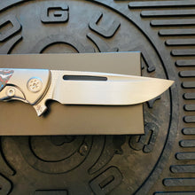 Load image into Gallery viewer, Sharp By Design Mini Evo Flipper 3.25&quot; Satin Drop Point NEBULA FAT CARBON Inlay Knife
