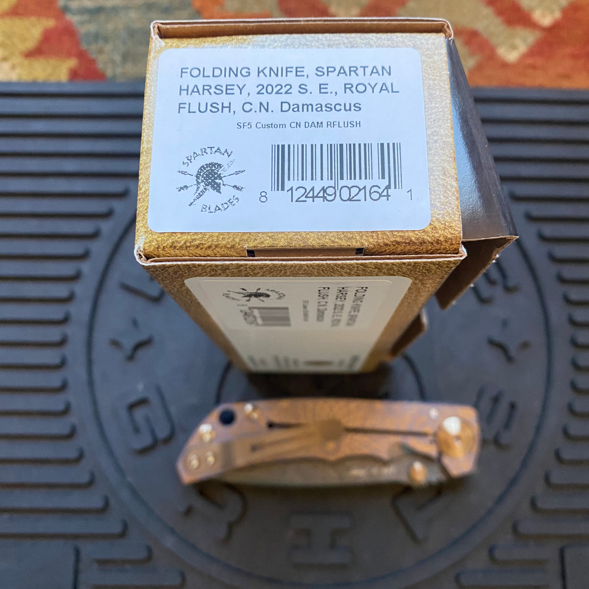 Spartan Blades SF5 ROYAL FLUSH Damascus SHF Royal Flush Harsey Folding Knife 3.95" Damascus Blade, Titanium Handles