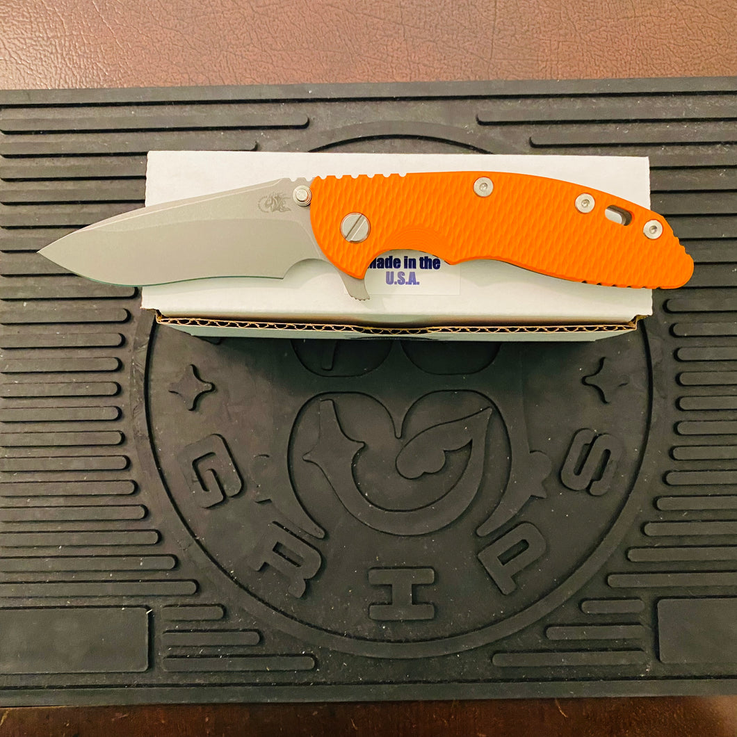 Rick Hinderer XM-18 3.5″ Recurve Tri-Way Battle Bronze Orange G10 Folding Knife
