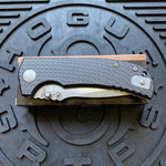 Spartan Blades Astor Folding Knife SFBL8CF, 3.6" CTS-XHP Stonewashed Plain Blade, Black Carbon Fiber G-10 Handle