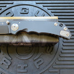 Spartan Blades SF5BK SHF Harsey Folding Knife 3.95" S45VN Black DLC Plain Blade, Black Titanium Handles