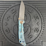 Spartan Blades Harsey Folder - Plague Doctor GREEN Special Edition Chad Nichols Damascus Blade
