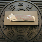 Sharp By Design Mini Evo Flipper 3.25" Satin Drop Point PURPLE HAZE FAT CARBON Inlay Knife