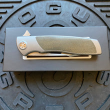 Load image into Gallery viewer, Sharp By Design Mini Evo Flipper 3.25&quot; Satin Harpoon OD OLIVE MICARTA Inlay Knife
