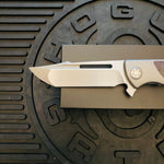 Sharp By Design Mini Evo Flipper 3.25" Satin HARPOON PURPLE HAZE FAT CARBON Inlay Knife