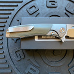 Sharp By Design Mini Evo Flipper 3.25" Satin Harpoon OD OLIVE MICARTA Inlay Knife