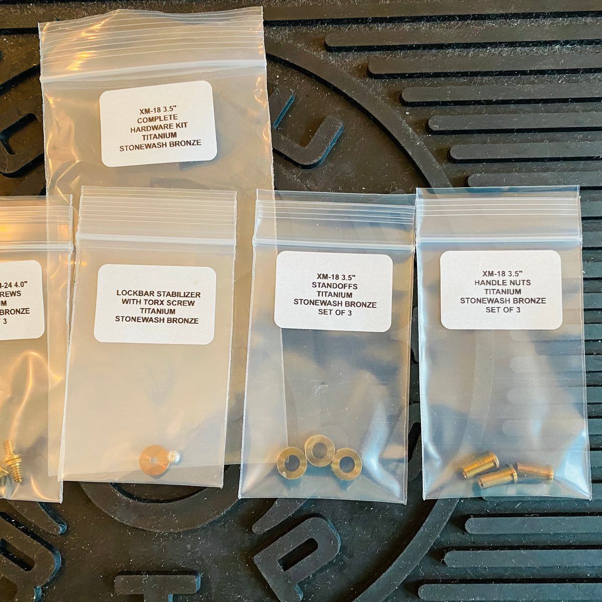 Rick Hinderer XM-18 3.5" Complete Hardware Kit Titanium Stonewash Bronze