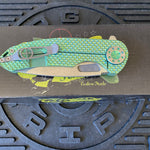 Curtiss Custom F3 Large 3.75" Slicer, Flipper, Titanium Green SPM-Mill Handles, Green Polished Hardware, Magnacut Knife