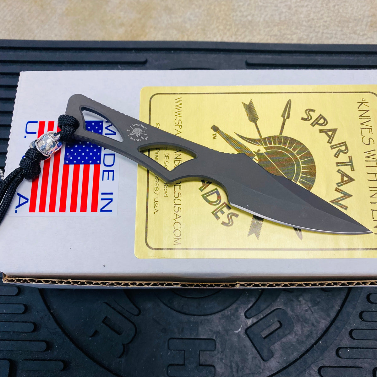 Spartan Blades SB2BK Enyo Neck Knife, Black, 2-11/16" S35VN Drop Point Blade, Black Kydex Sheath