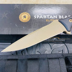 Spartan Blades Moros Flat Dark Earth Combat Utility 5.25" Fixed Knife with Black Molle Sheath SB53DEBKNLBK