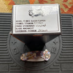 Curtiss Custom F3 Medium 3" Slicer Flipper, Torched Titanium FJ-Mill "Dragon Scale", Stonewash Magnacut Folding Knife