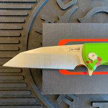 Load image into Gallery viewer, Chaves Street Sangre 3.4&quot; Wharncliffe ZOMBIE APOCALYPSE Theme Stone Washed Titanium Handles Belt Finished M390 Flipper Knife Warranty Voided
