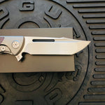 Sharp By Design Mini Evo Flipper 3.25" Satin HARPOON PURPLE HAZE FAT CARBON Inlay Knife