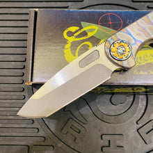 Load image into Gallery viewer, Curtiss Custom F3 Large 3.75&quot; Spanto, Non-Flipper SLIM, Titanium Torched Handles, Torched Hardware, Magnacut Knife
